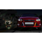ДХО для Ford Focus 3 2011-15 глянцевый пластик (Титаниум) с поворотниками и без