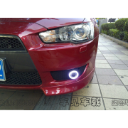 Противотуманные фары с ангельскими глазками для Mitsubishi Lancer X 07-10